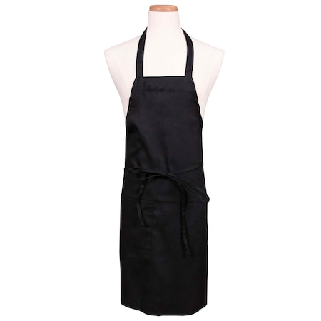 Chef Revival Bib Apron 30x34 Black, PK12 601BAC-BK-DZ